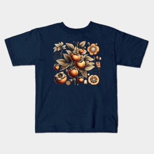 Vintage Persimmon Botanical Kids T-Shirt